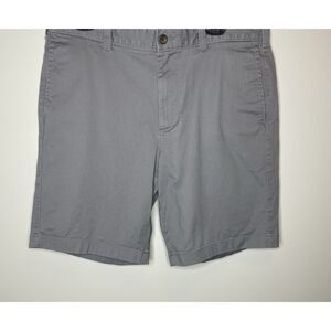 J.CREW Chino Shorts Men 34 Flex 9" Inseam Flat Front Gray Cotton Stretch H5020